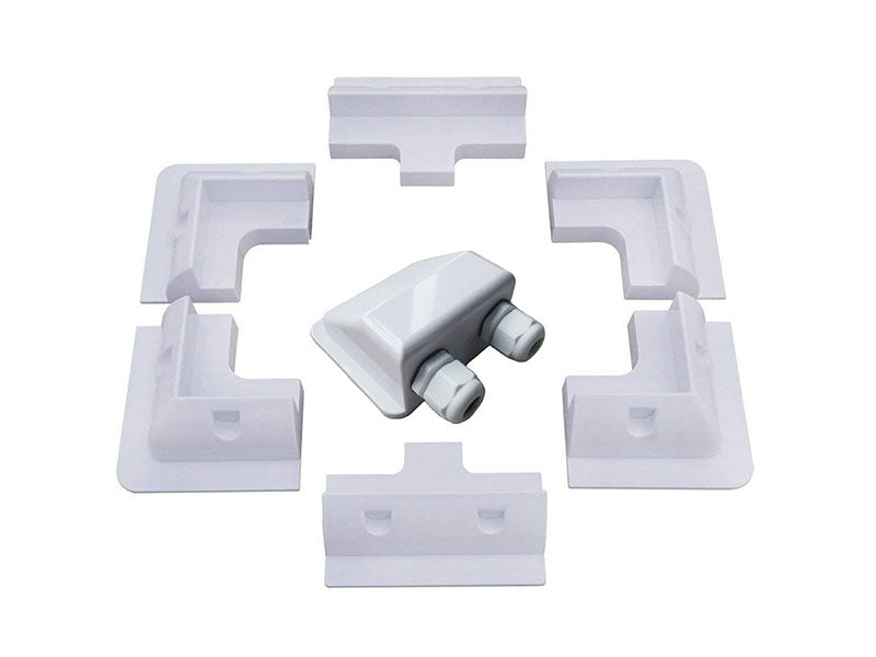 Mounting kit installed on caravan roof