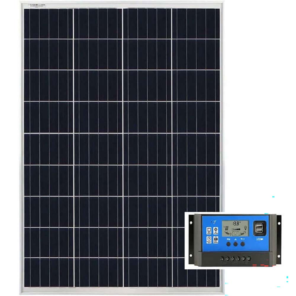 Solar Panel 200W polycrystalline with sunlight reflection