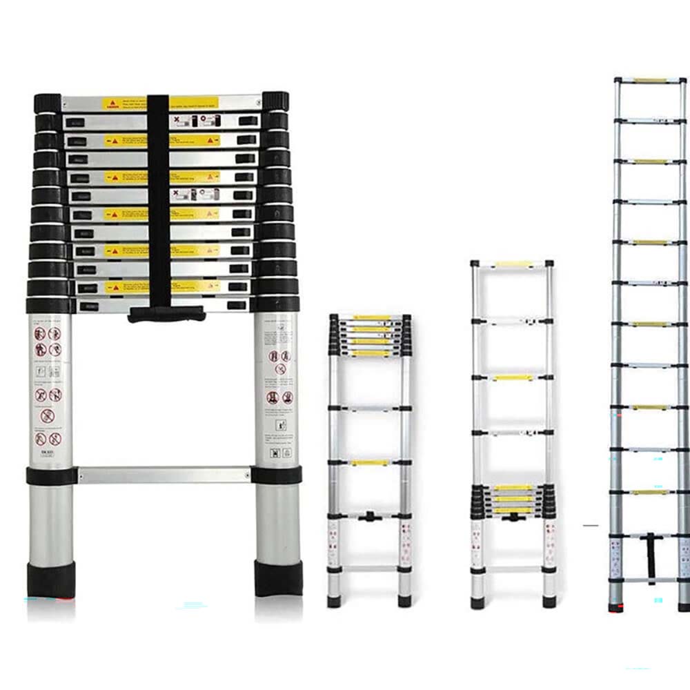 Telescopic ladder with rubber feet for safety