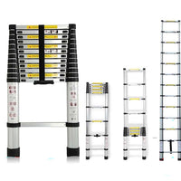 Thumbnail for Telescopic ladder with rubber feet for safety