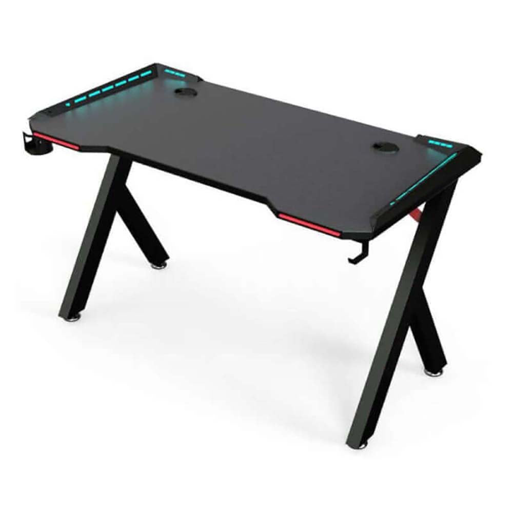 Gaming desk table 140cm with RGB LED lighting