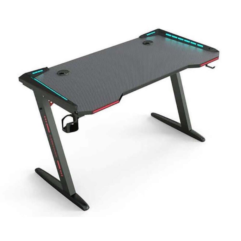 Gaming desk with included assembly tools and manual