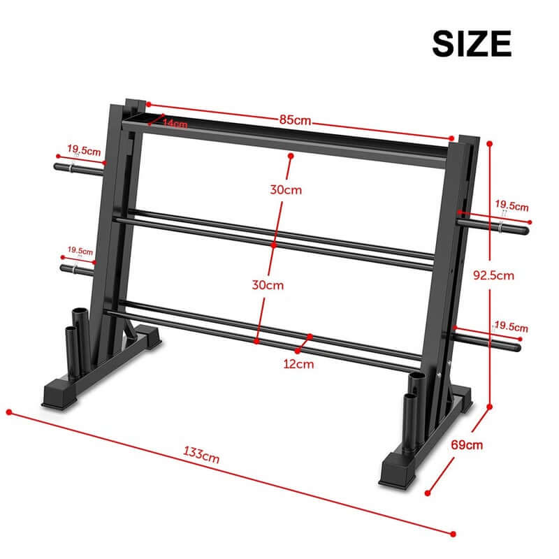 Rubberised feet protecting floor under rack