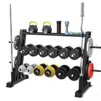 Thumbnail for 3-tier dumbbell rack with heavy-duty steel frame