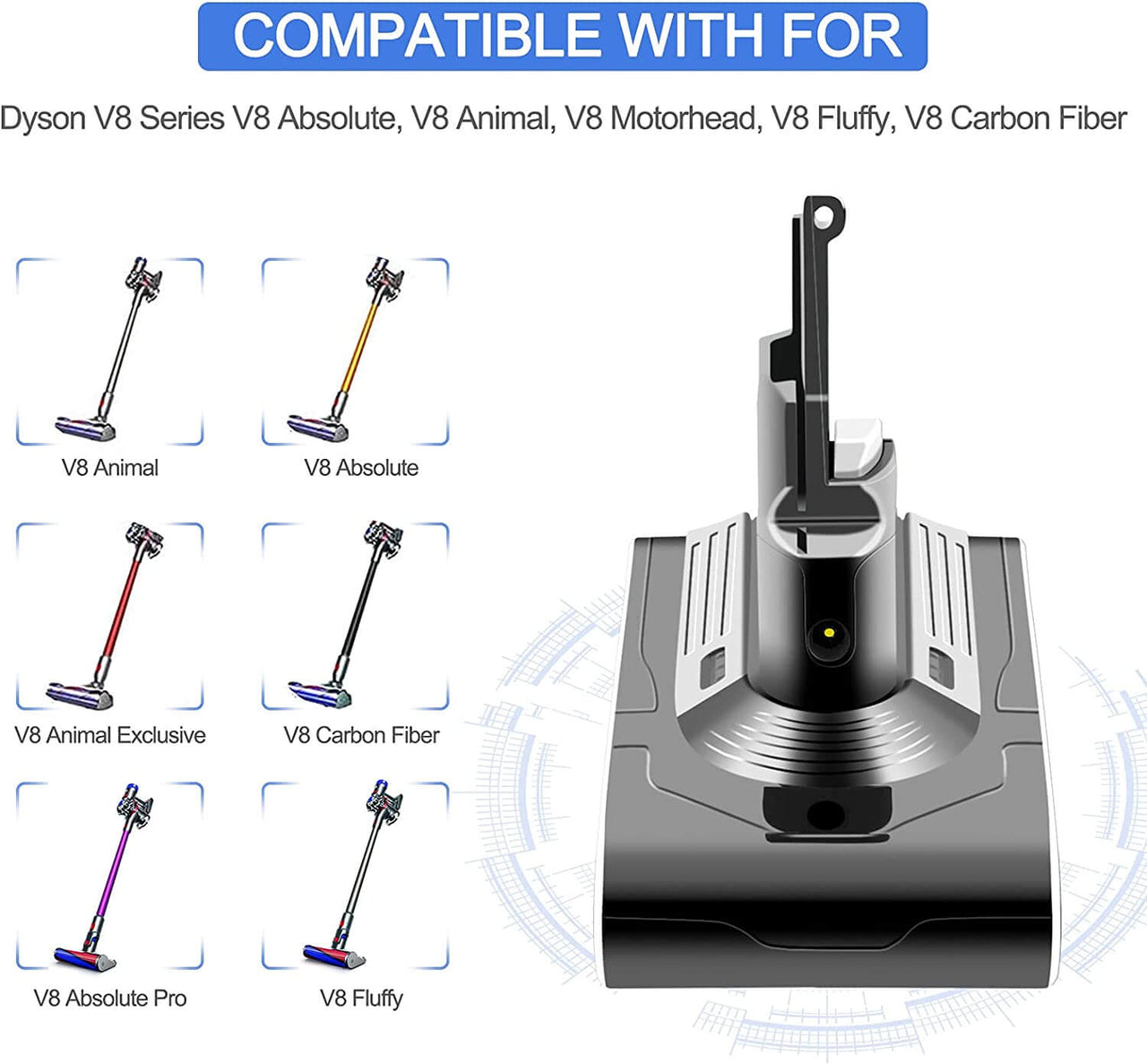 Dyson Battery V8 Compatible Battery - The Shopsite