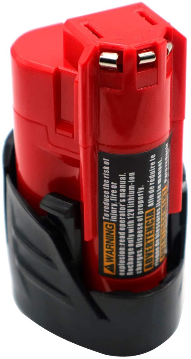 Milwaukee M12 battery showing lithium-ion cells