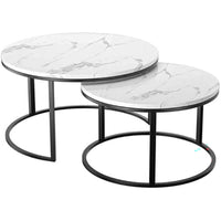 Thumbnail for Nesting coffee tables with sturdy metal legs