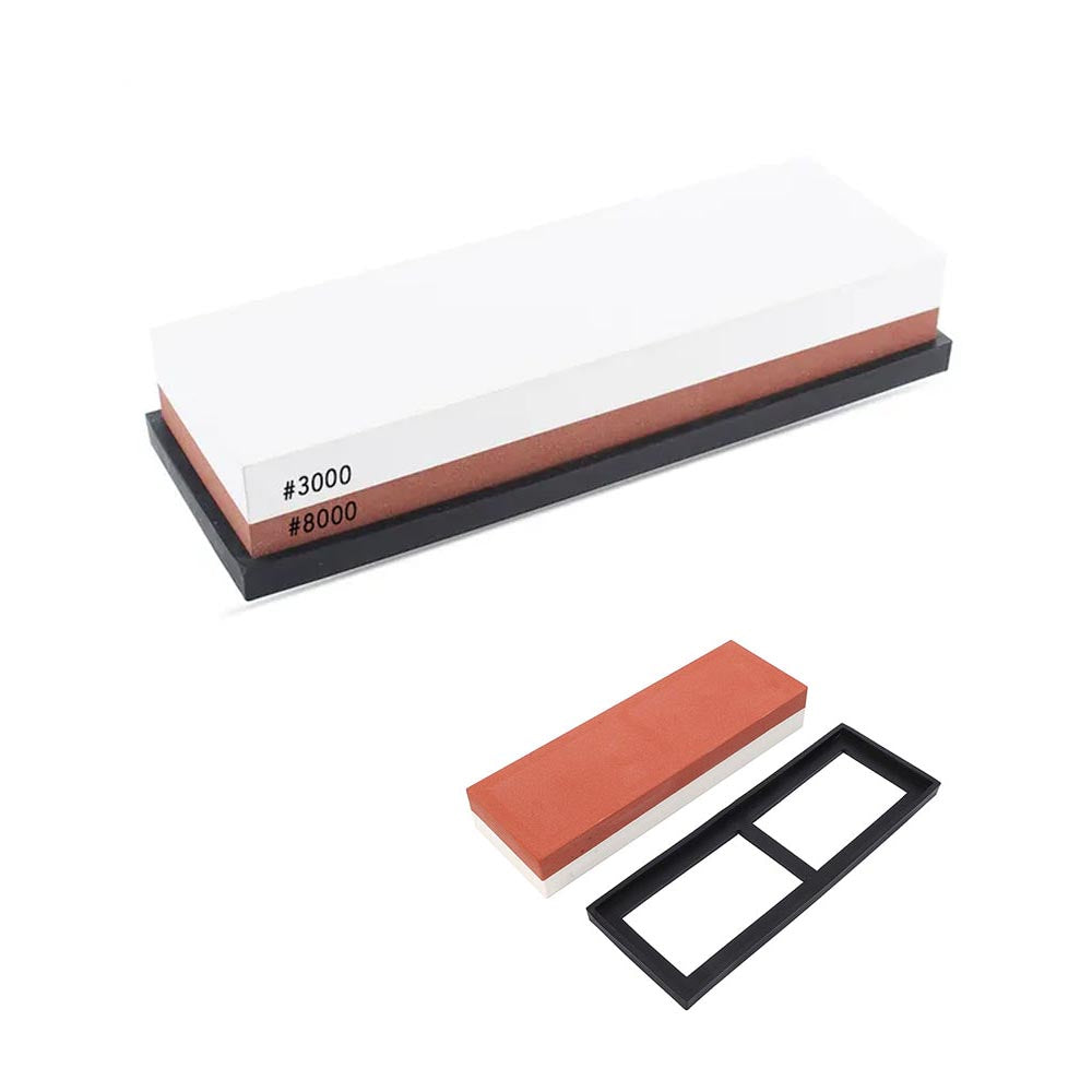 Top view of double sided whetstone sharpening stone