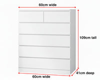 Thumbnail for Chest of Drawers Tallboy 6 Drawers Tall Boy