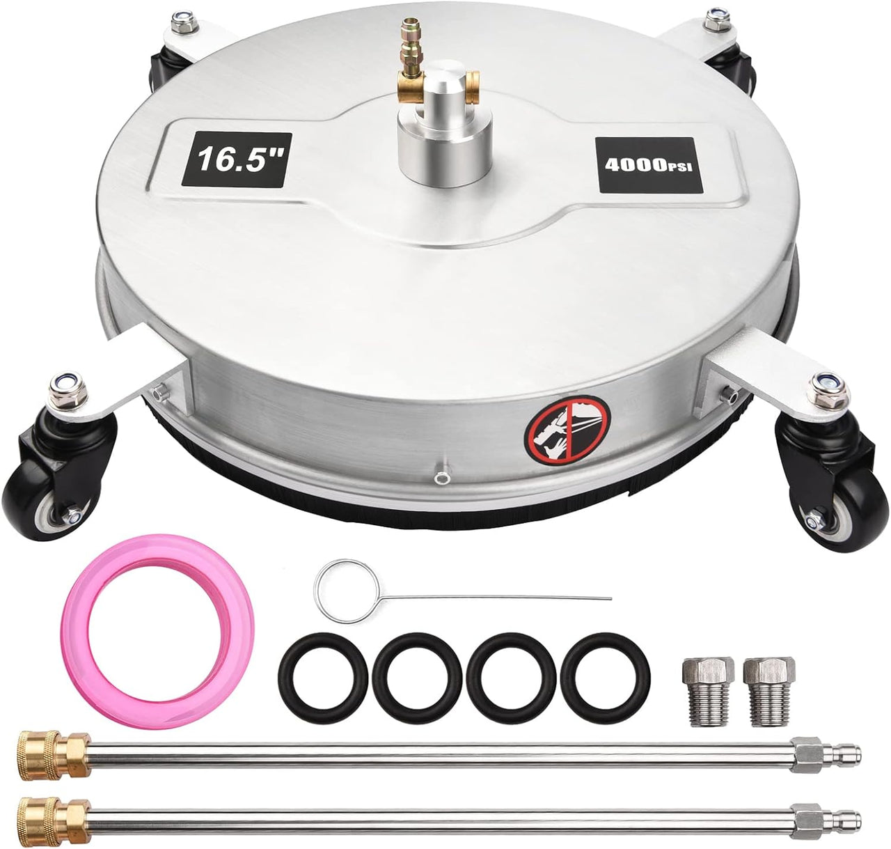 165 inch stainless steel surface cleaner top view
