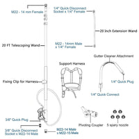 Thumbnail for Telescoping Pressure Washer 7.3m Pole with Harness