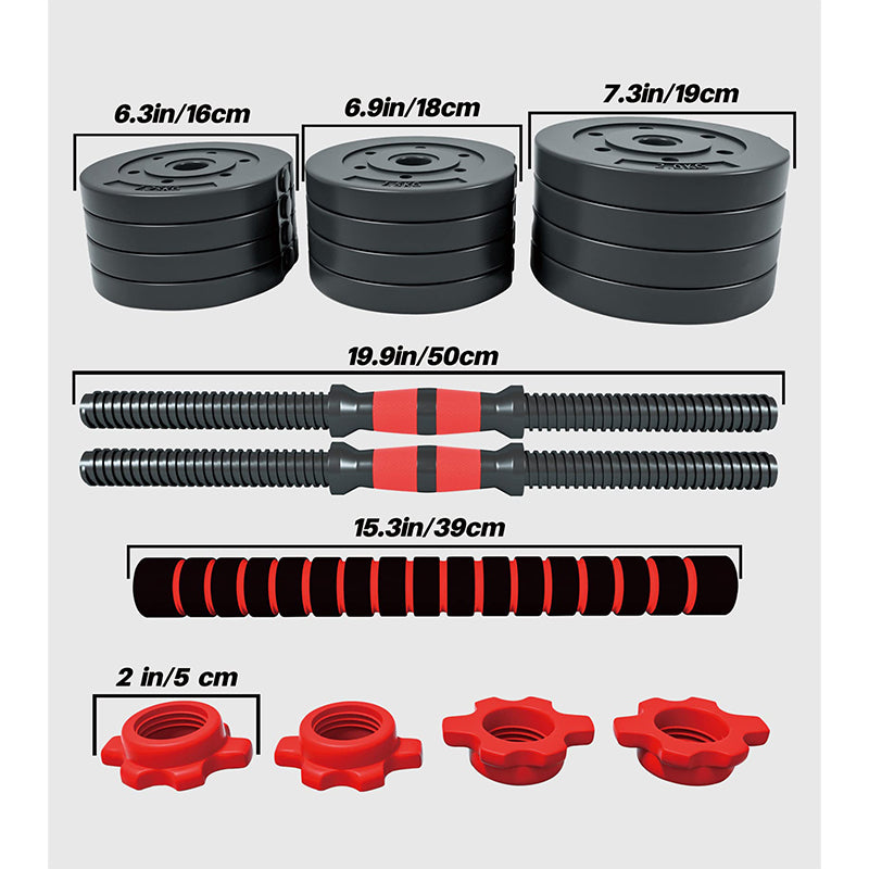 40KG Adjustable Dumbbells Barbell Set