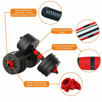 Thumbnail for 40KG Adjustable Dumbbells Barbell Set
