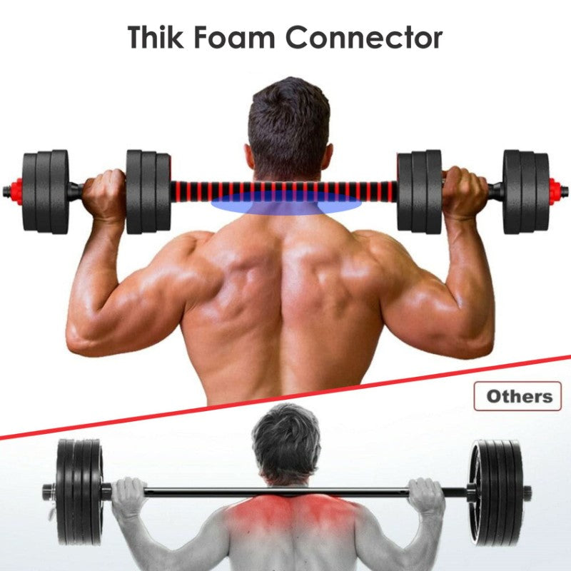 Dumbbell set with end nuts