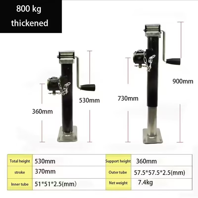 Trailer jack adjustable lift height mechanism