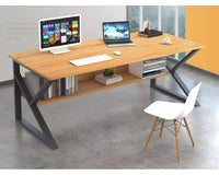 Thumbnail for Under-desk storage space with organised items