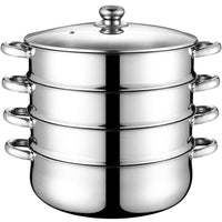 Thumbnail for Steamer Cooker 30CM 3-Tier Stainless Steel Steamer Pot