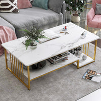 Thumbnail for Marble Texture Modern Rectangle Coffee Table