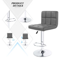 Thumbnail for Adjustable Swivel Armless Bar Stools With Pu Leather