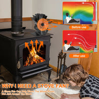 Thumbnail for Stove Fan Heat Powered Stove Fan