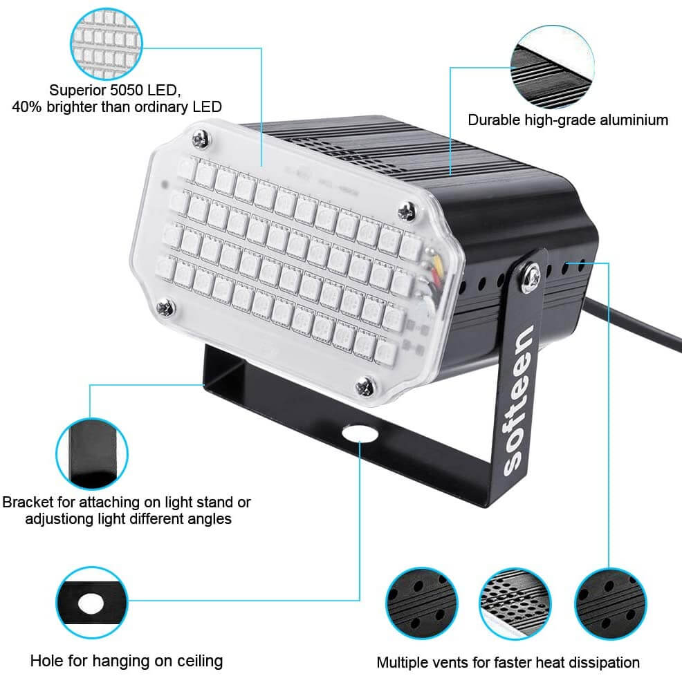 Christmas Stage Lights with Remote Control Adjustable Speed 7 Modes