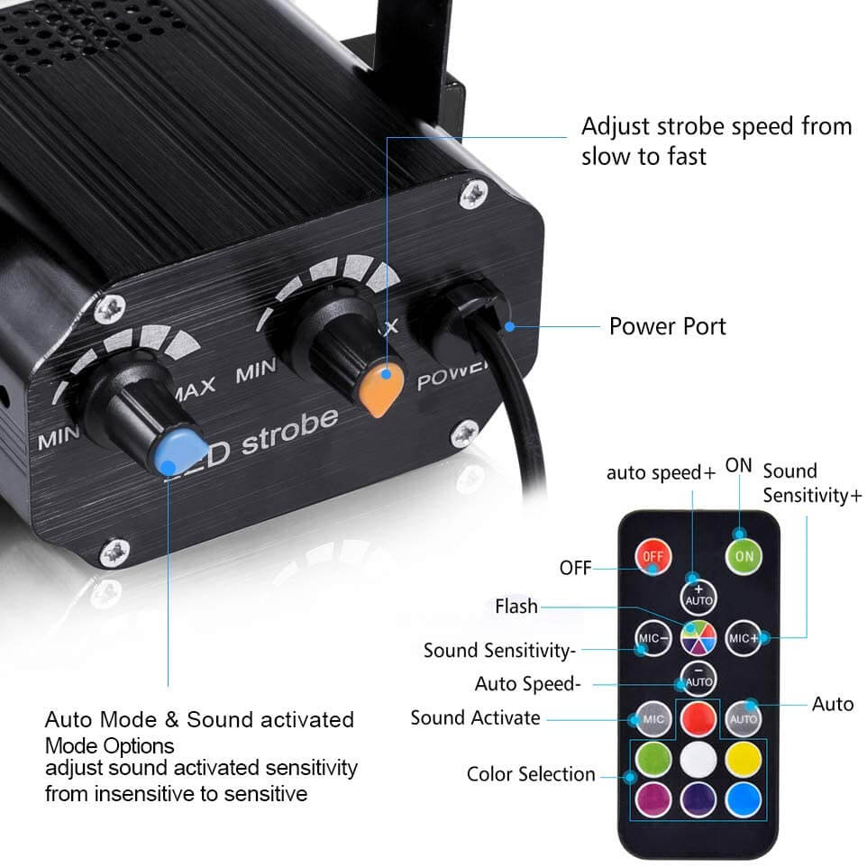 Christmas Stage Lights with Remote Control Adjustable Speed 7 Modes