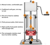 Thumbnail for Sausage Maker Stuffer Filler Vertical Stainless Steel Sausage Maker - The Shopsite