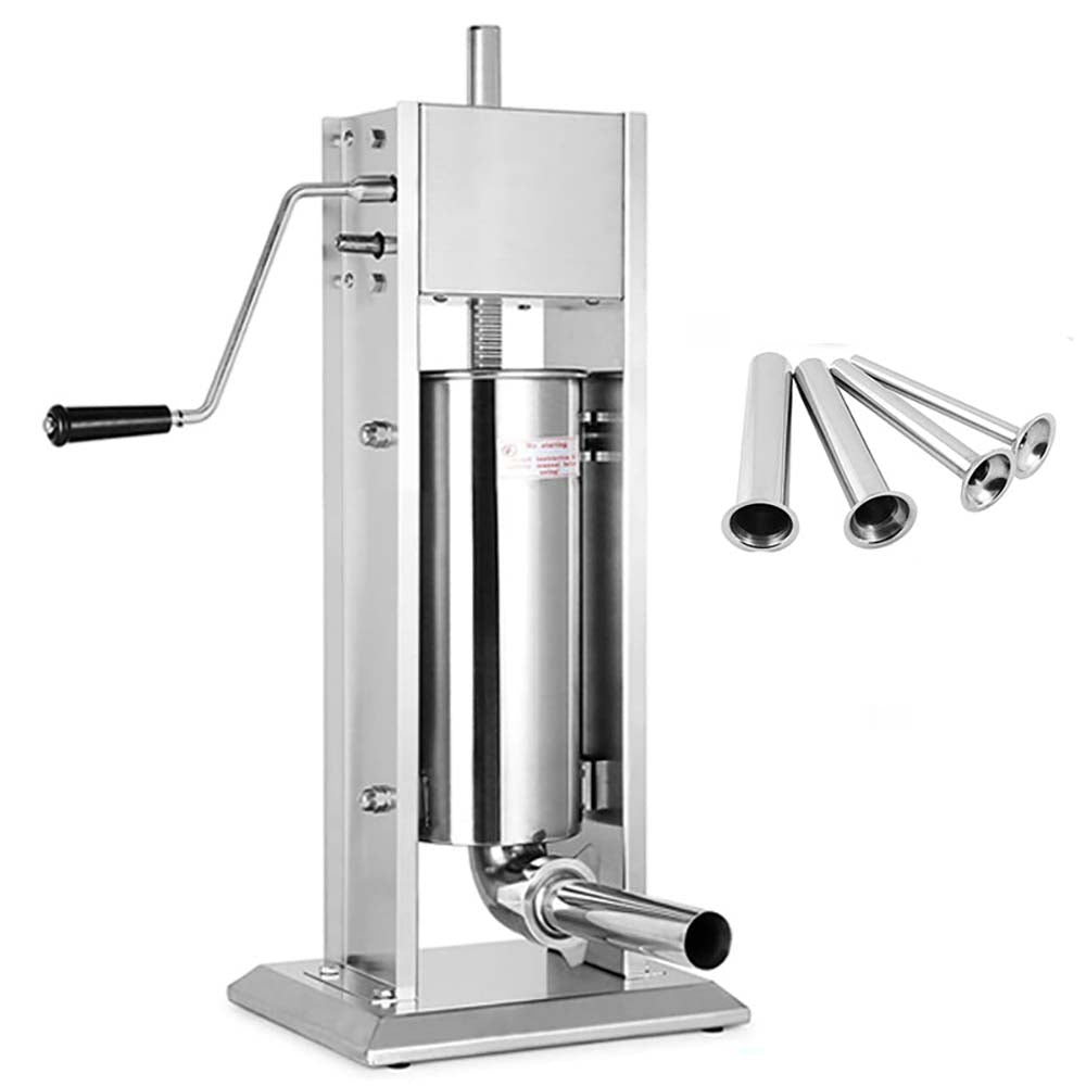 Side profile of sausage stuffer showing sturdy construction