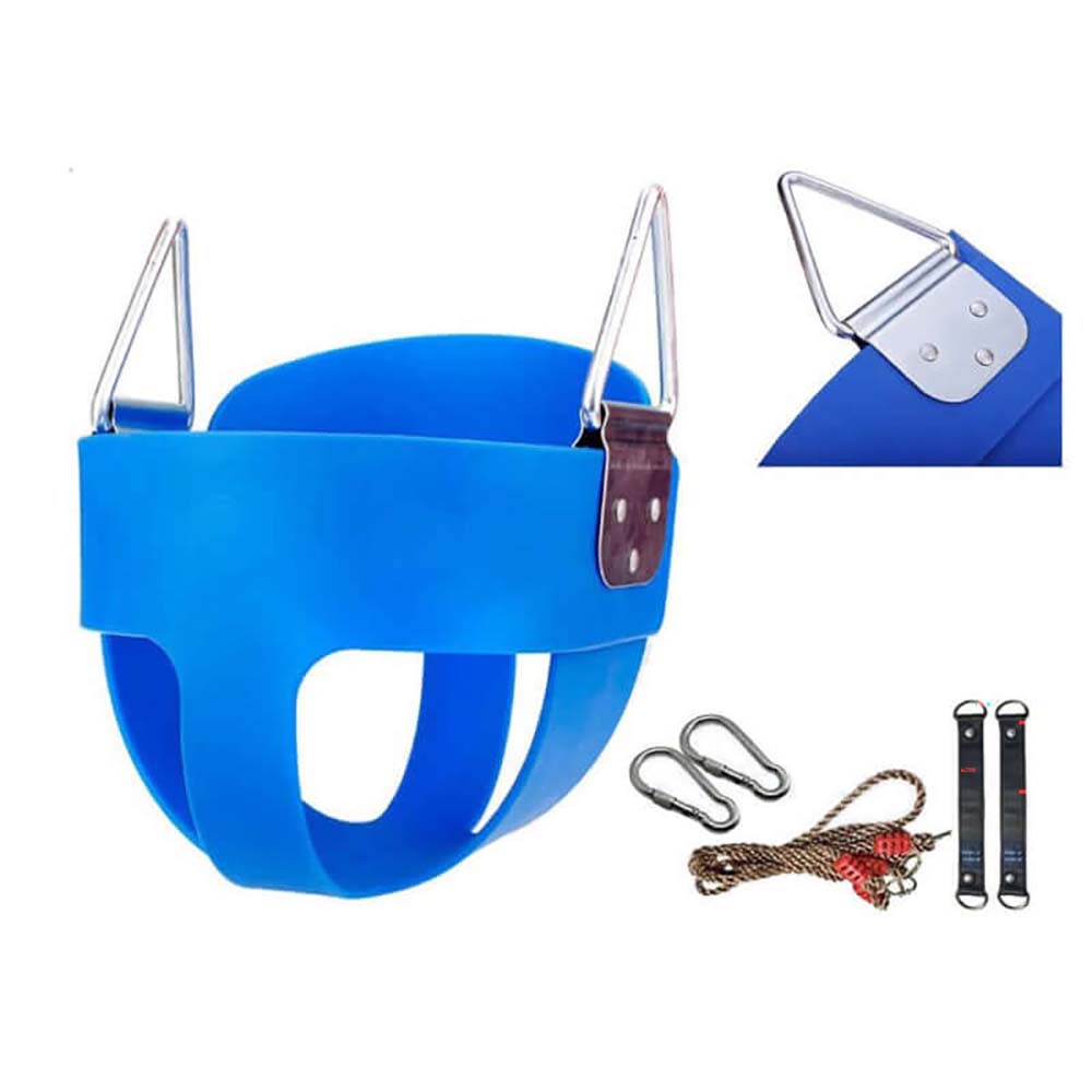 Blue toddler swing with comfortable seat