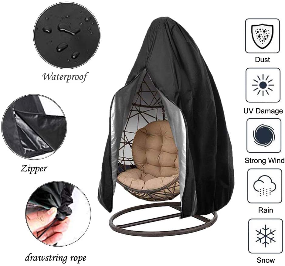 Patio Hanging Egg Chair Cover Swing Chair Cover With Zip - The Shopsite