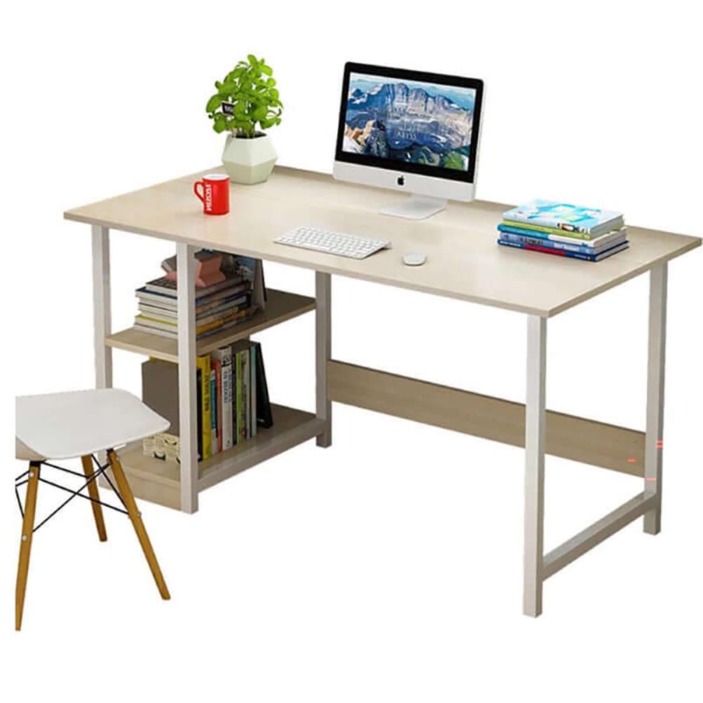 Oak top computer desk study table in small room