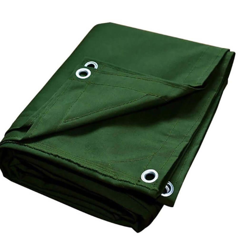 Tarpaulin used as groundsheet for camping