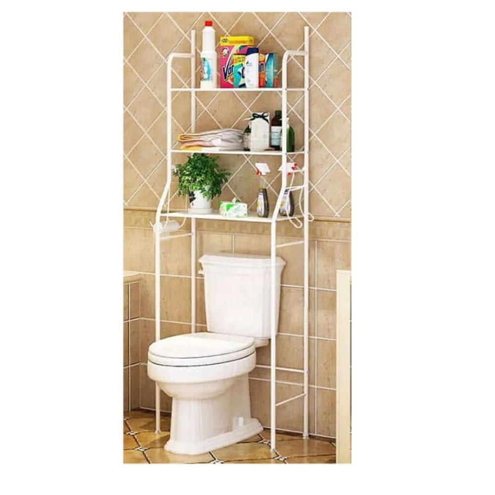 White bathroom shelf with modern sleek finish