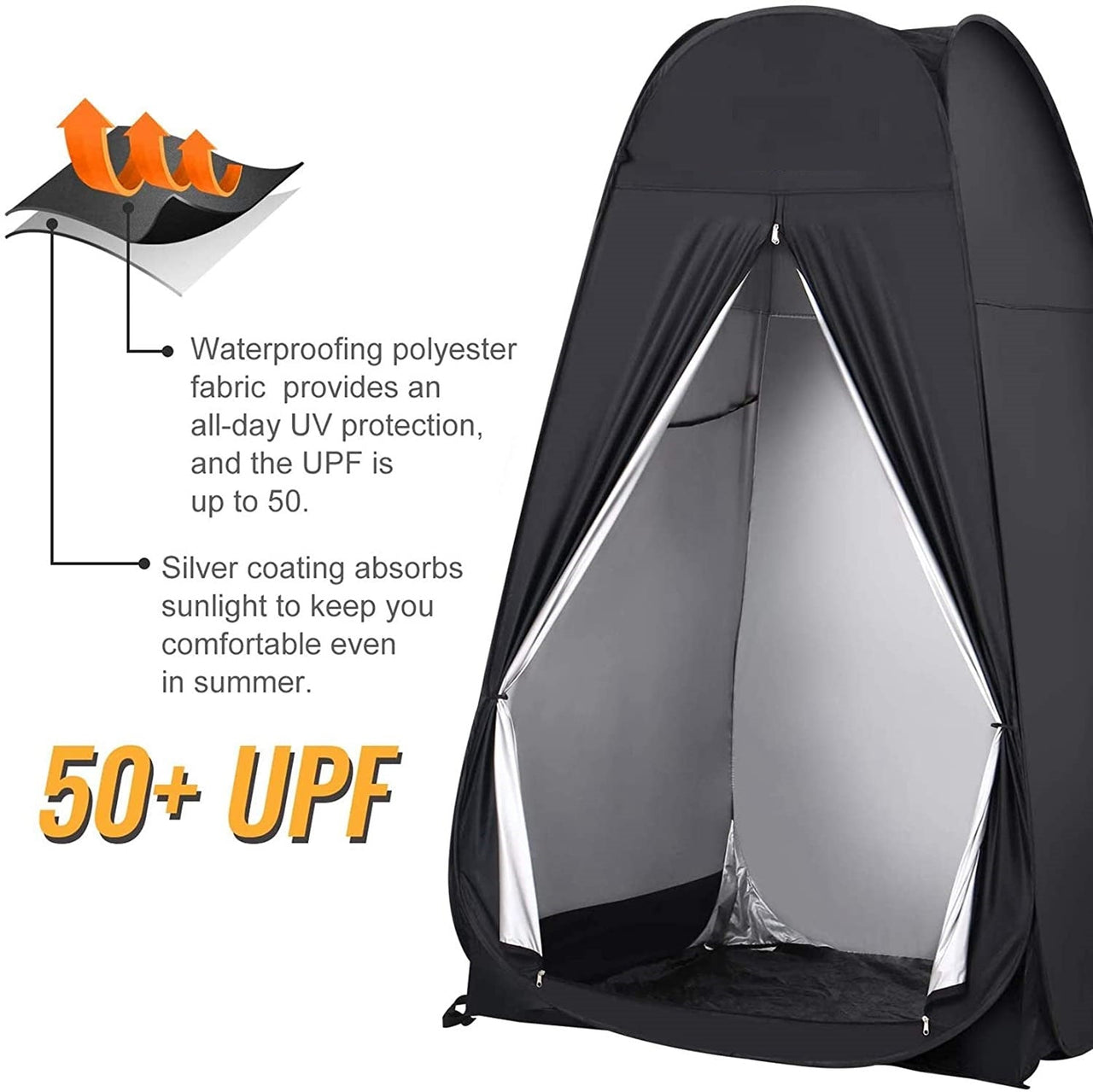 Portable Camping Shower/Toilet Tent Black - The Shopsite