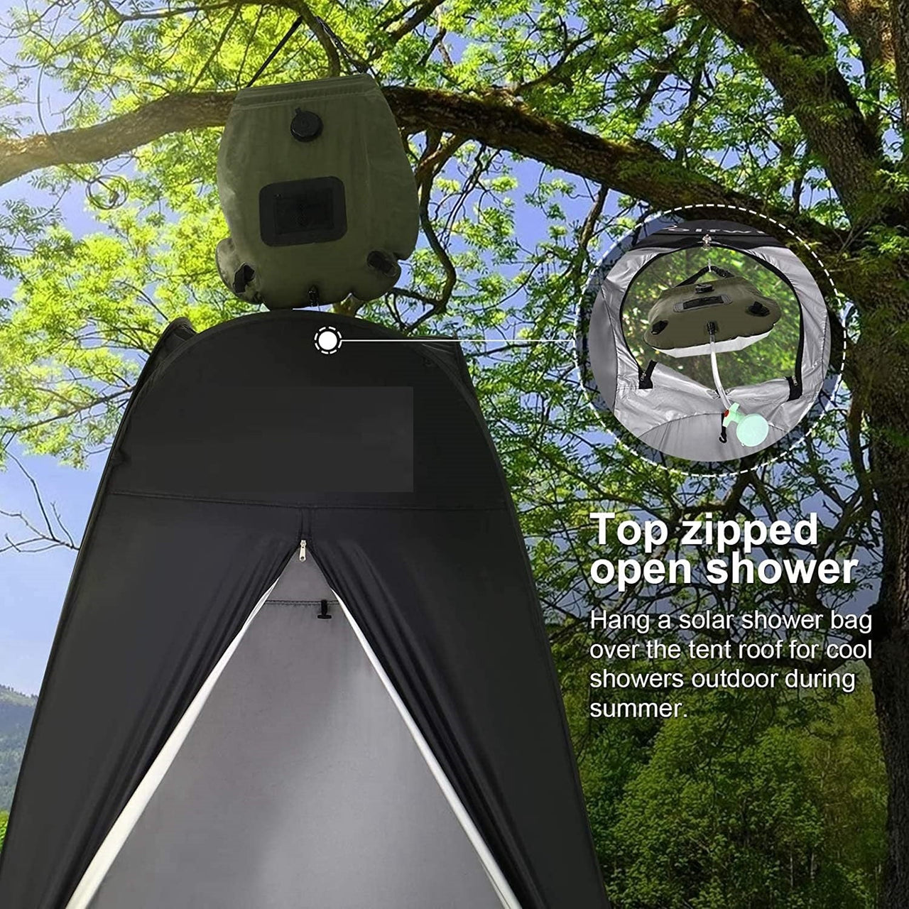 Portable Camping Shower/Toilet Tent Black - The Shopsite