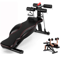 Thumbnail for Adjustable weight bench with red and black padding