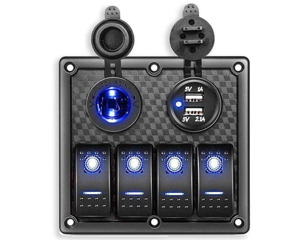 Switch panel suitable for 12V and 24V systems