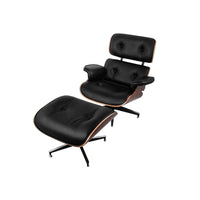 Thumbnail for Replica Eames chair with black PU leather upholstery