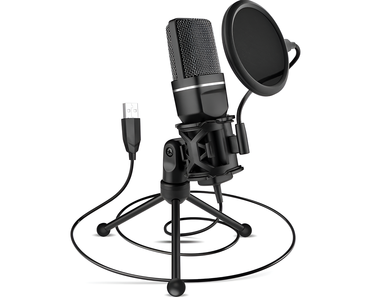 Usb Condensor USB Condenser Microphone Kit Black for PC Gaming – Homyspire