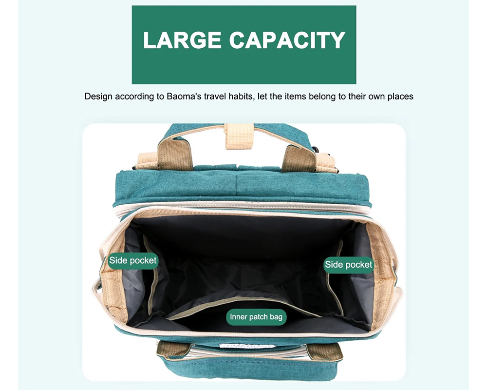 Baby changing station inside nappy bag