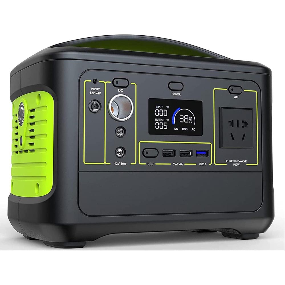 Generator powering laptop and lights