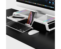 Thumbnail for Monitor Stand Riser – White RGB Monitor Stand Riser with USB Hub
