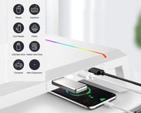 Thumbnail for Monitor Stand Riser – White RGB Monitor Stand Riser with USB Hub