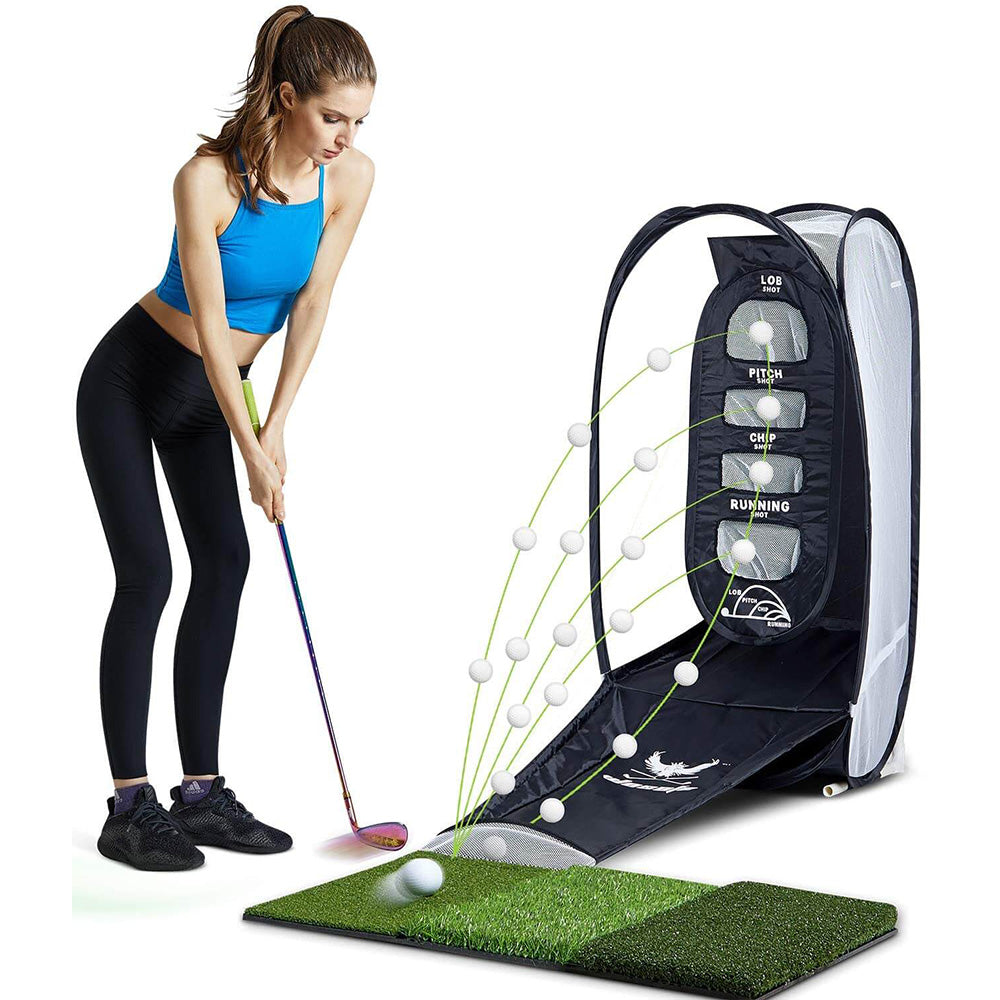 Golf net suitable for chipping and swing training