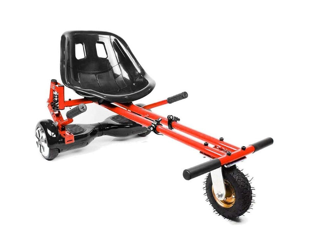 Hoverboard go kart showing ergonomic foam grips