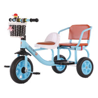 Thumbnail for Kids tricycle side view in blue steel frame