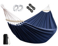 Thumbnail for Double hammock setup for two adults in backyard