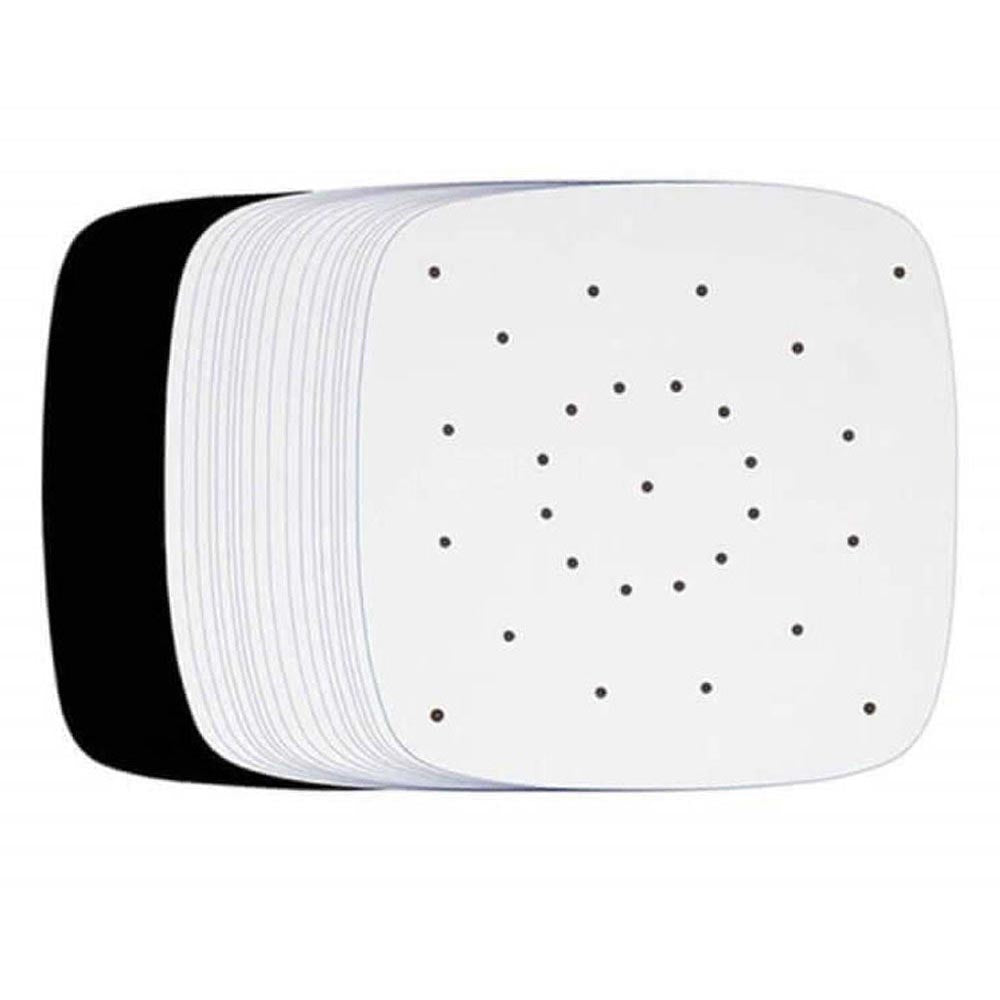 Air fryer liners protecting pan from oil