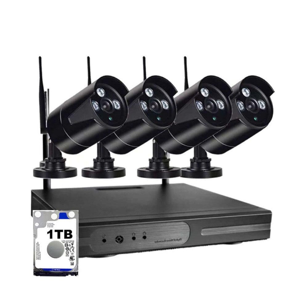 Wireless security camera system 4 channel 2MP kit