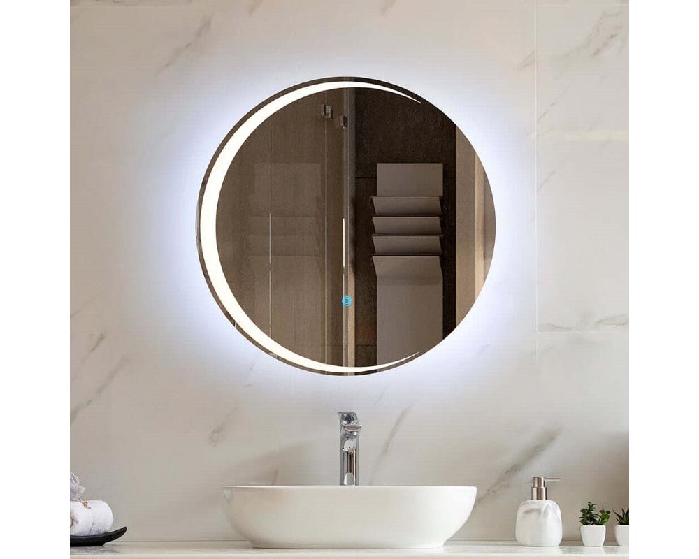 LED mirror with defogging feature